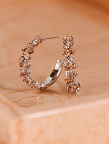  Meadow avantgarde earrings - Light champagne 